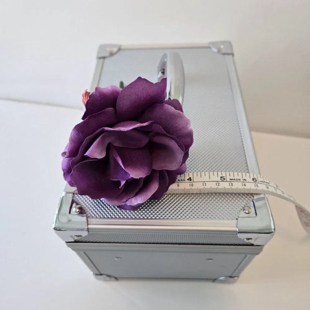 SILVER COSMETICS TRAIN CASE NWOT
